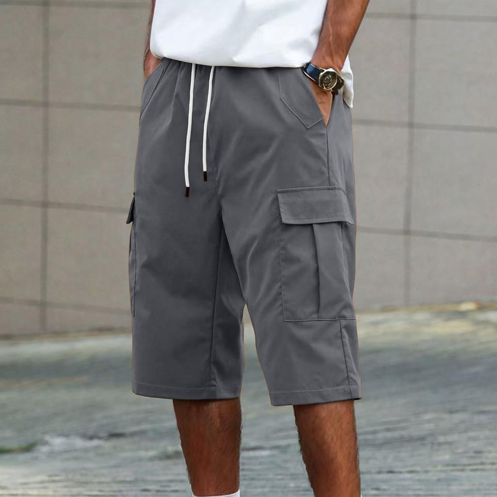 Men's Summer Loose Outdoor Sports, Multi-pocket Work Shorts, Casual Pants, Stretch Waist, Three-inch Pants