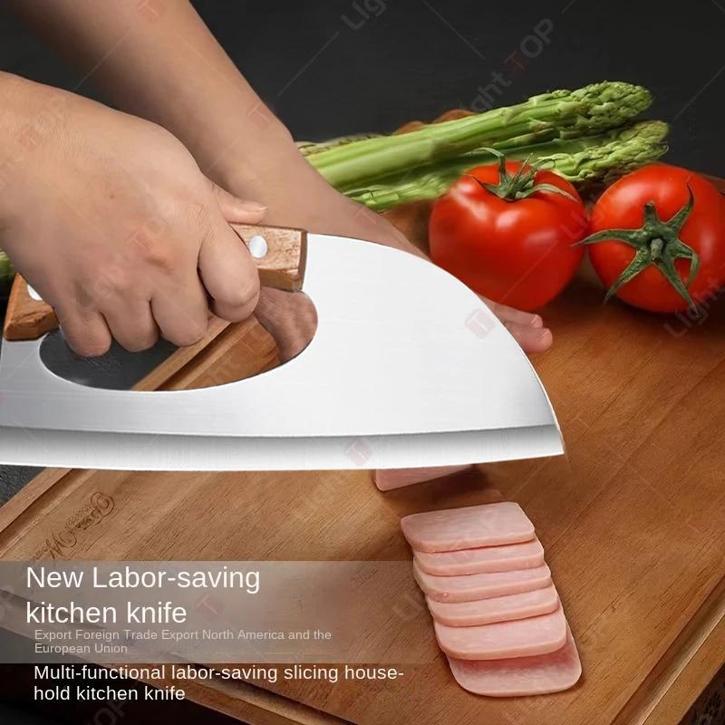 WXCOO Meat Cleaver Knife Kitchen Chef for Vegeable Meat Cutting Chopper Stainless Steel Effort Saving Kitchen Knife Accessories