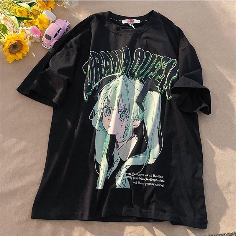 Fairy Japanese Anime Women Tričko Léto Tričko s krátkým rukávem Harajuku Kawaii Streetwear Móda Žena Halenky Oblečení Top