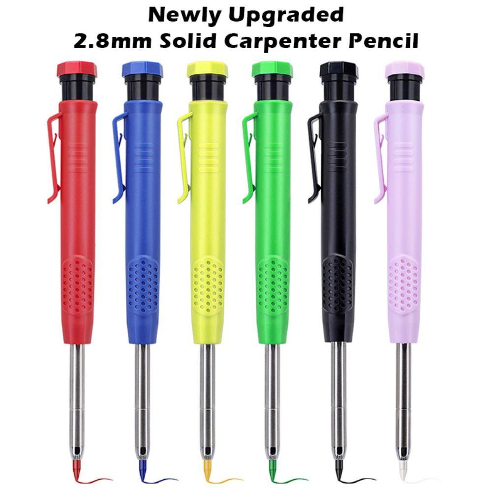 2.8mm Solid Carpenter Pencil Built-in Sharpener Mechanical Pencil  Woodworking Construction