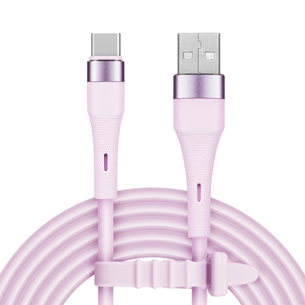 USB - USB Type-C Cable 1 m 15W Silicone Pink Kruger&Matz Basic