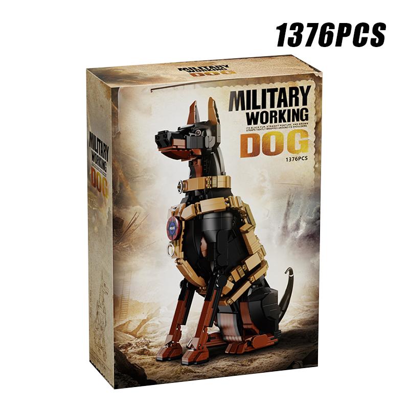 Creative 1376Pcs Military Working Dog Building Blocks