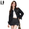 :CHOCOOLATEit Women's American Retro Lapel Denim Jacket