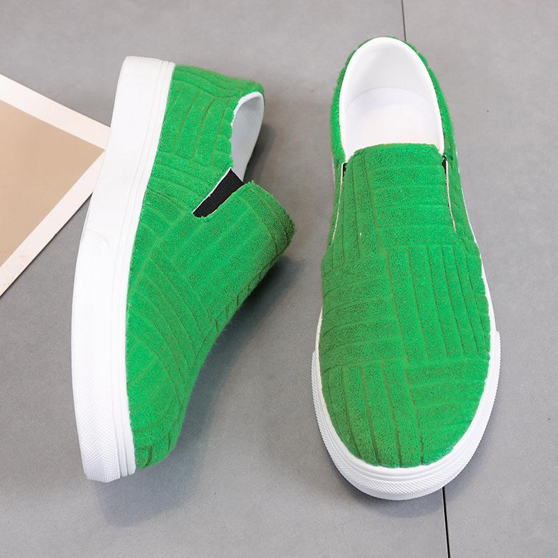 

Модные женские туфли на плоской мягкой подошве, повседневные, осенние, новые, удобные, без застежек, туфли-лоферы карамельного цвета, высококачественная прогулочная обувь, размер плюс 43 43 зелёный