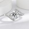 925 Sterling Silver Classic Twisted Arm Snowflake Shape 2 Carat Simulated Moissanite Ring for Women Luxury Advanced Sense Daily Jewelry