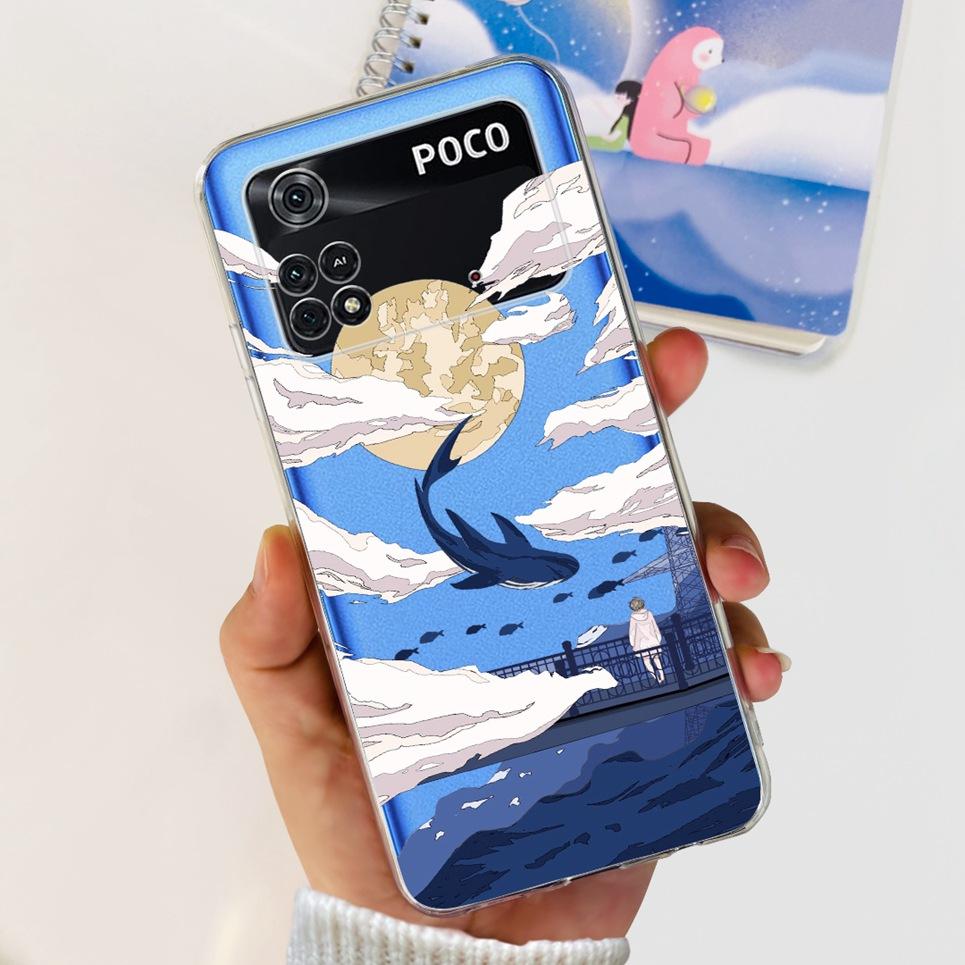 Soft Silicone Back Cover For Xiaomi Poco M4 Pro 4G 5G Case Transparent Cool Style Dragon Cartoon Pattern Poco X4 GT X4 Pro 5G