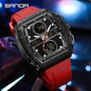 SANDA New 6231 Electronic Men's Watch Digital Fashion Trend Multi Functional Clock Silicone Waterproof Weekly Date Men's Watch