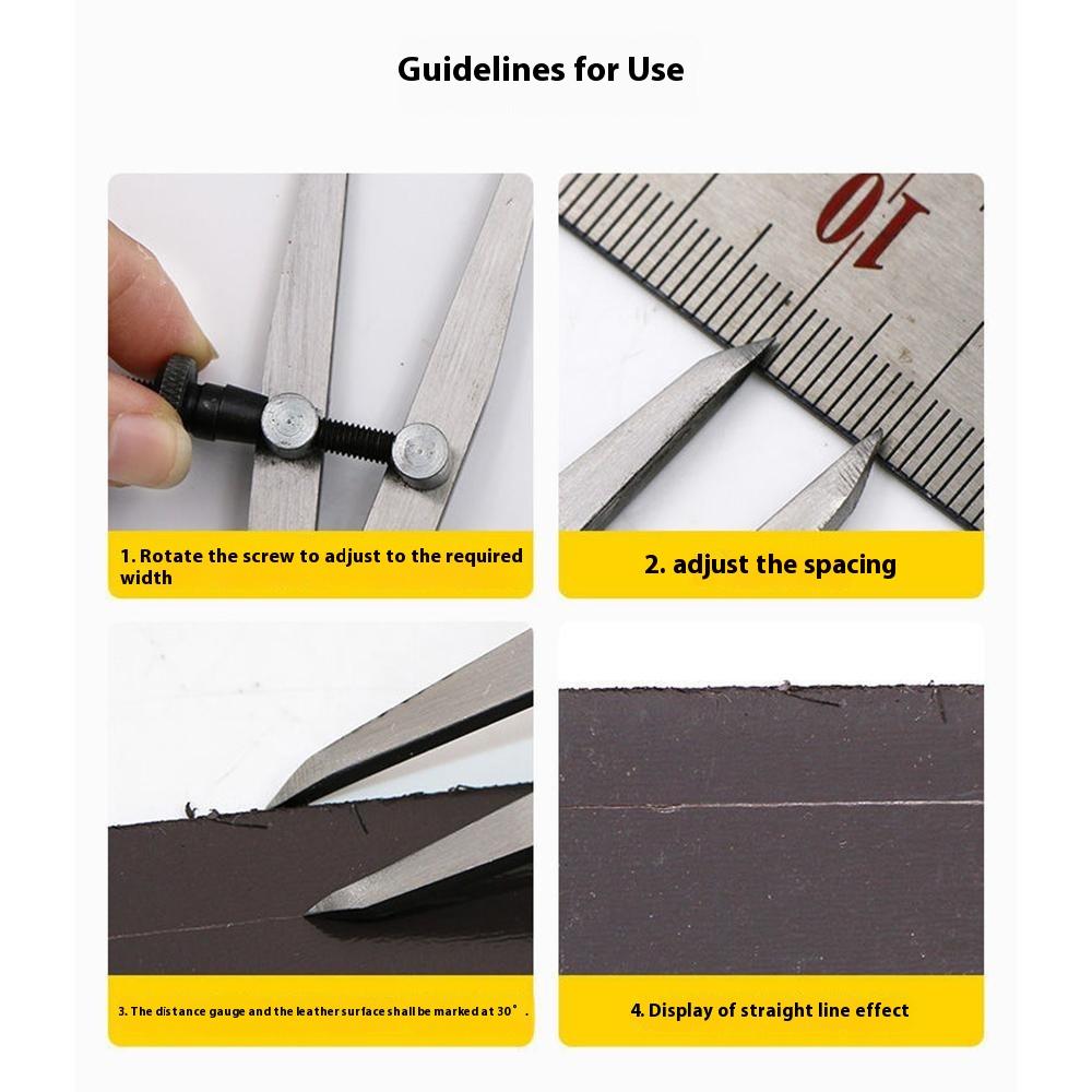 Large Size Metal Adjustable Compass Divider Drawing Tool DIY Leather Spacing Gauge Radius Measurement Tool