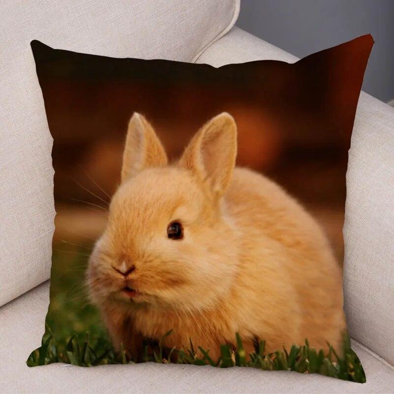 Sofa Car Home Decor Cute Rabbit Cushion Cover Bedroom Living Room Pillowcase Pet Animal Pillowcase