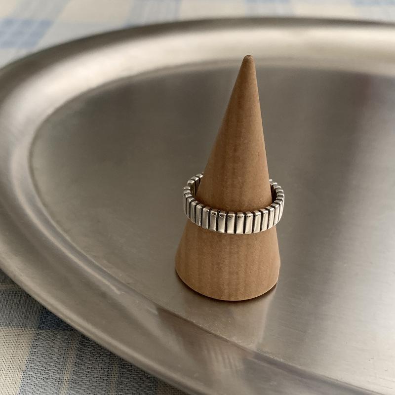 925 Silver Rings INS Fashion Hip Hop Vintage Couples Adjustable Jewelry Hollow Lines Punk Thai Silver Party
