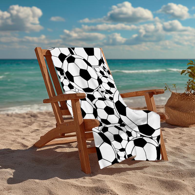 Ultra-Soft Beach Towel with Soccer Theme,Ideal for Pool - Camping, Diving - Perfect Travel Essential, Vibrant Beach Towel.