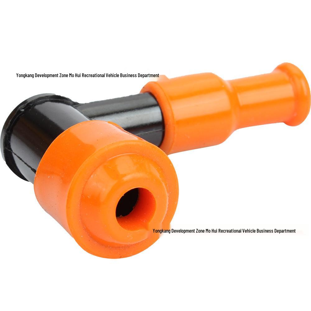 Orange High-Voltage Spark Plug Cap for Motorcycle, ATV, and Off-Road Bikes (CG125-250CC)