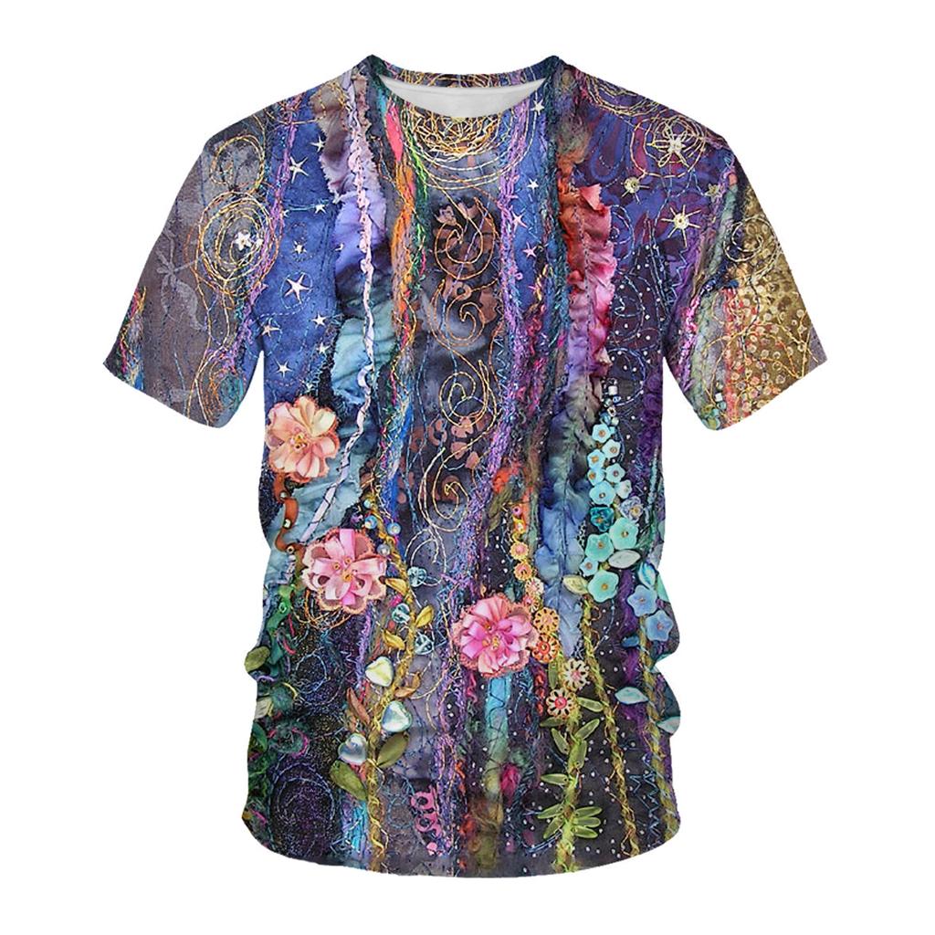 Spring Summer Tops Kids Plus Size Clothing Flower Plant 3D Print T Shirt Chirldren Pattern Tees Short Sleeve Top Breathable Boys Girls T Shirts