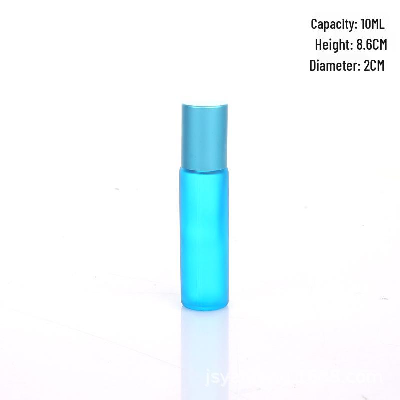 Frosted Roll-on Essential Oil Bottle - Colored Glass Perfume Roller, Eye Cream Massage Stick