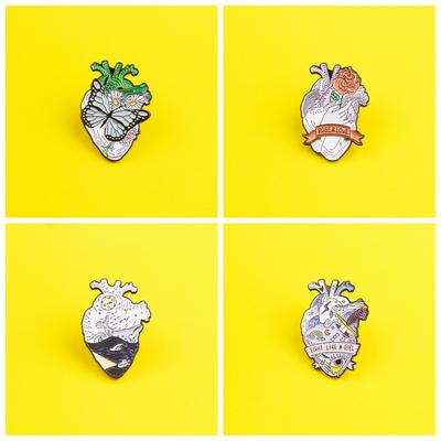 Punk Heart Van Gogh Metal Brooches Landscape Accessorie Metal Brooches Metal Pins For Clothes Accessories Gift Clothes Lapel Pin