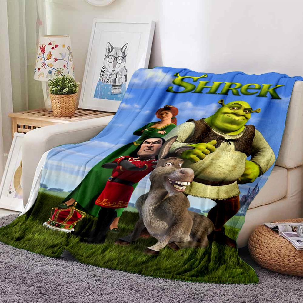 Shrek Theme Printed Blanket - Perfect for Couch, Bed, Travel & Outdoor Use | Machine Washable, Cozy & Durable.