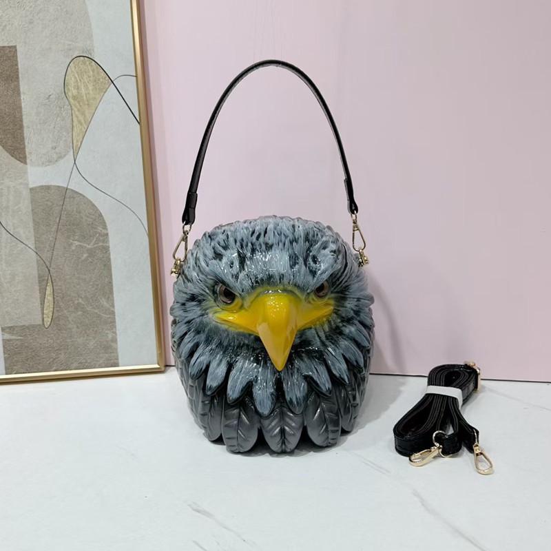 2025 Modieus Ontwerp Unieke 3D Adelaarskop Dames Handtassen Hoge Kwaliteit Halloween Tas Grappige Vorm Crossbody Schoudertas