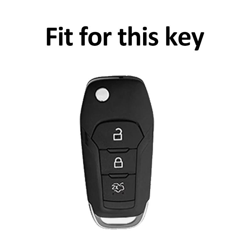 Gun Grey TPU 3 Buttons Folding Key Shell Bag Car Key Case Cover for Ford Ranger C-Max S-Max Fusion Fiesta Escort Mondeo Everest