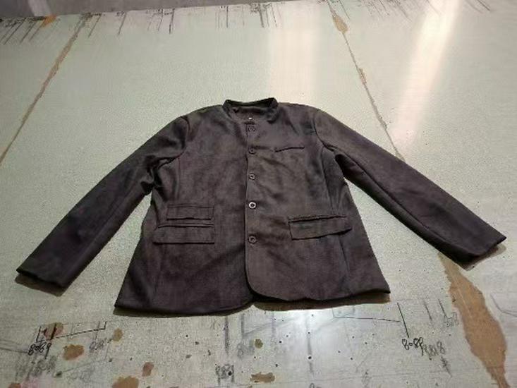 Jachetă de lucru retro din piele de căprioară europeană-americană: Costum Casual Vintage pentru Bărbați