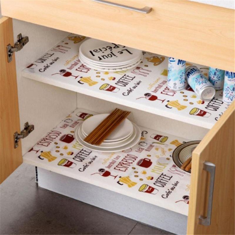 Cartoon Can Cut Cabinets Pad Paper Drawer Thick Waterproof Moisture Kitchen Stickers Home Wardrobe Pad Shoes Cabinet Mat