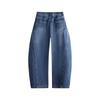 NVG·YOUNG Men's Washed Blue Loose Fit Curved Straight Leg Denim Jeans