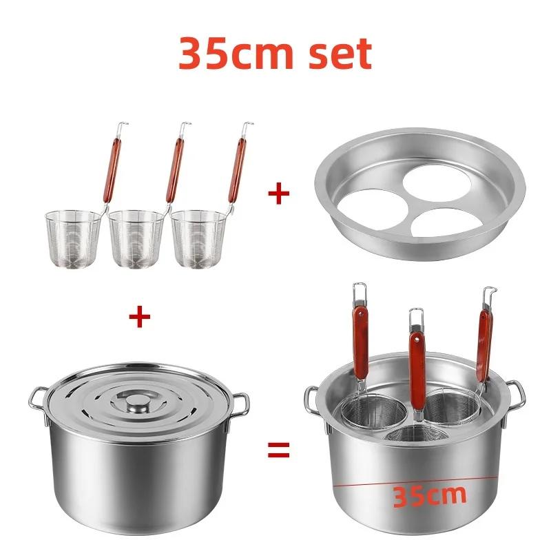stainless steel large capital soup pot cooking noodle pot bucket Food drawer dumpling cooker tray steamed steamer pot friteuses