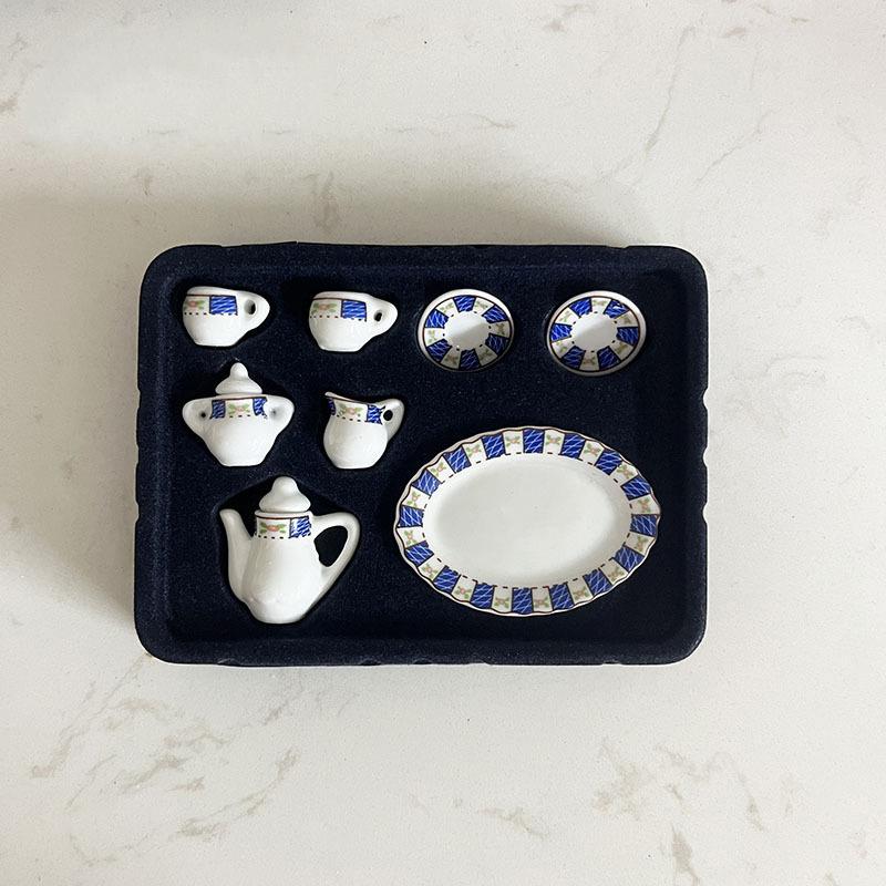 1 Set Miniature Tableware Pretend Play Toy 1:12 Dollhouse Mini Kitchen Ceramic Tea Cup For Doll Accessories