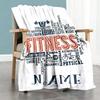Love Fitness Personalized Text Blanket Gift Customizable Blanket Durable Comfort Versatile for Seaside Office Couch Sofa Four Seasons Universal