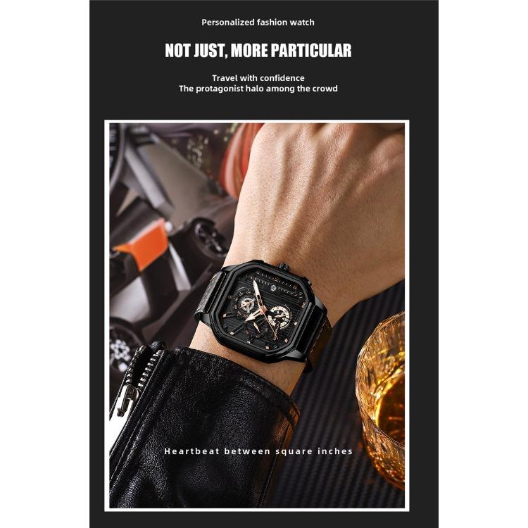 CRRJU New Belt Men's Watch Watch Simple Business Personality Men Fashion Waterproof