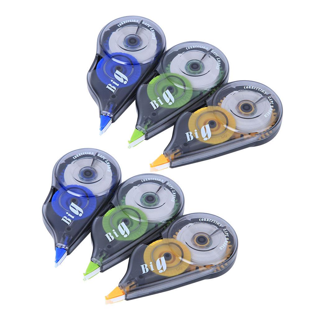 6Pcs Correction Tape Resin Large Capacity Students Stationery School Supplies 12 Meters Length