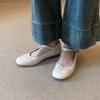 Sheepskin version~ Niche design simple round head Mary Jane shoes women's new models are not tired of commuting versatile flat-soled single shoes
