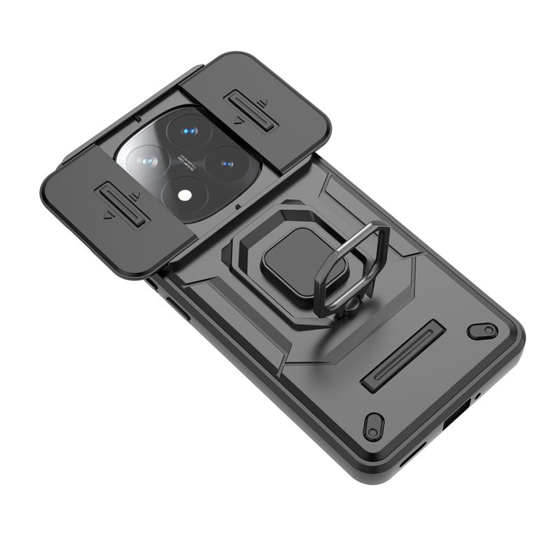 Ring Bracket Phone Case For Xiaomi Redmi Note 14 Pro Plus 5G China Celulares For Redmi Note 14 Sliding Window Funda Cover