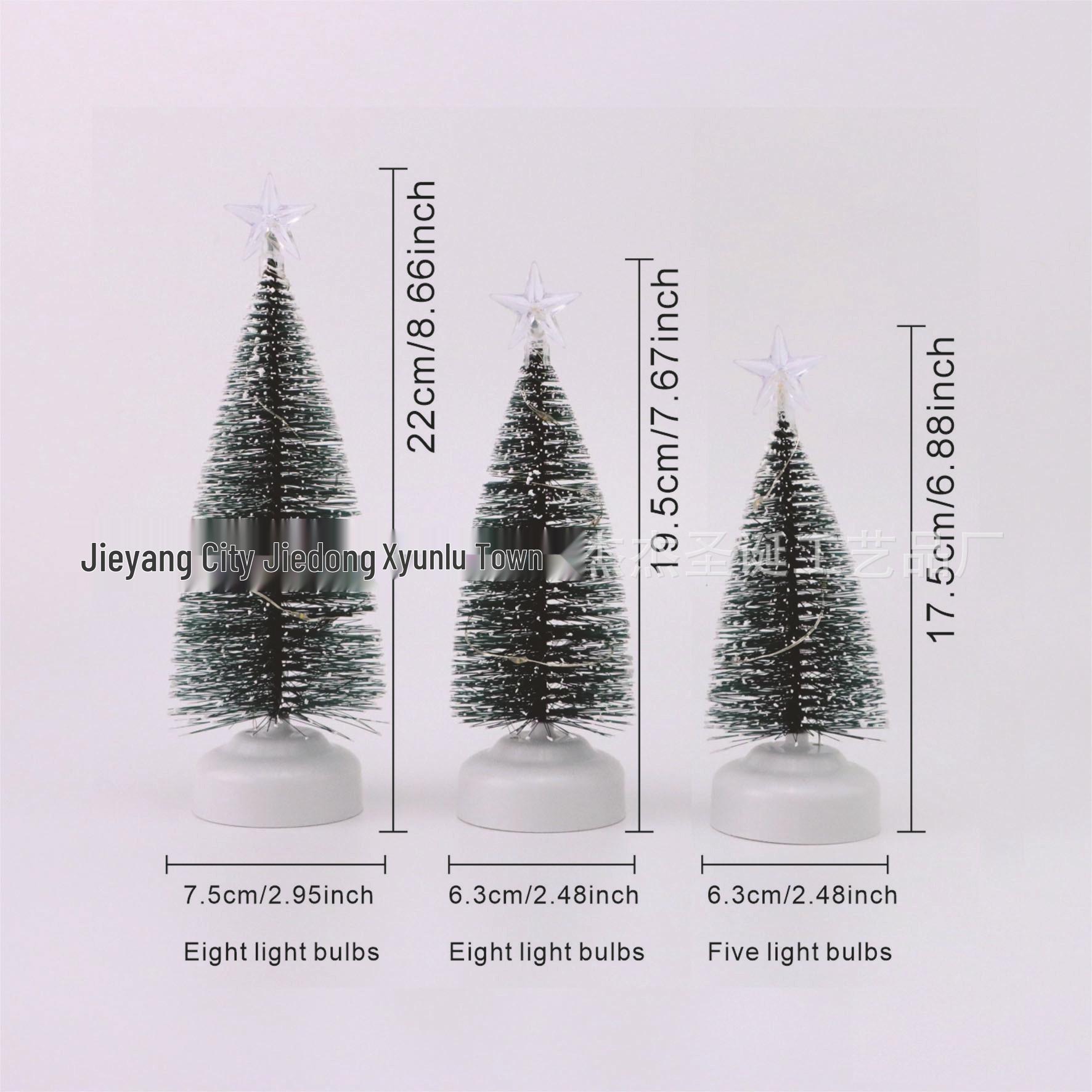 

LED Mini Christmas Tree Ornament for Desktop Decorations зелёный