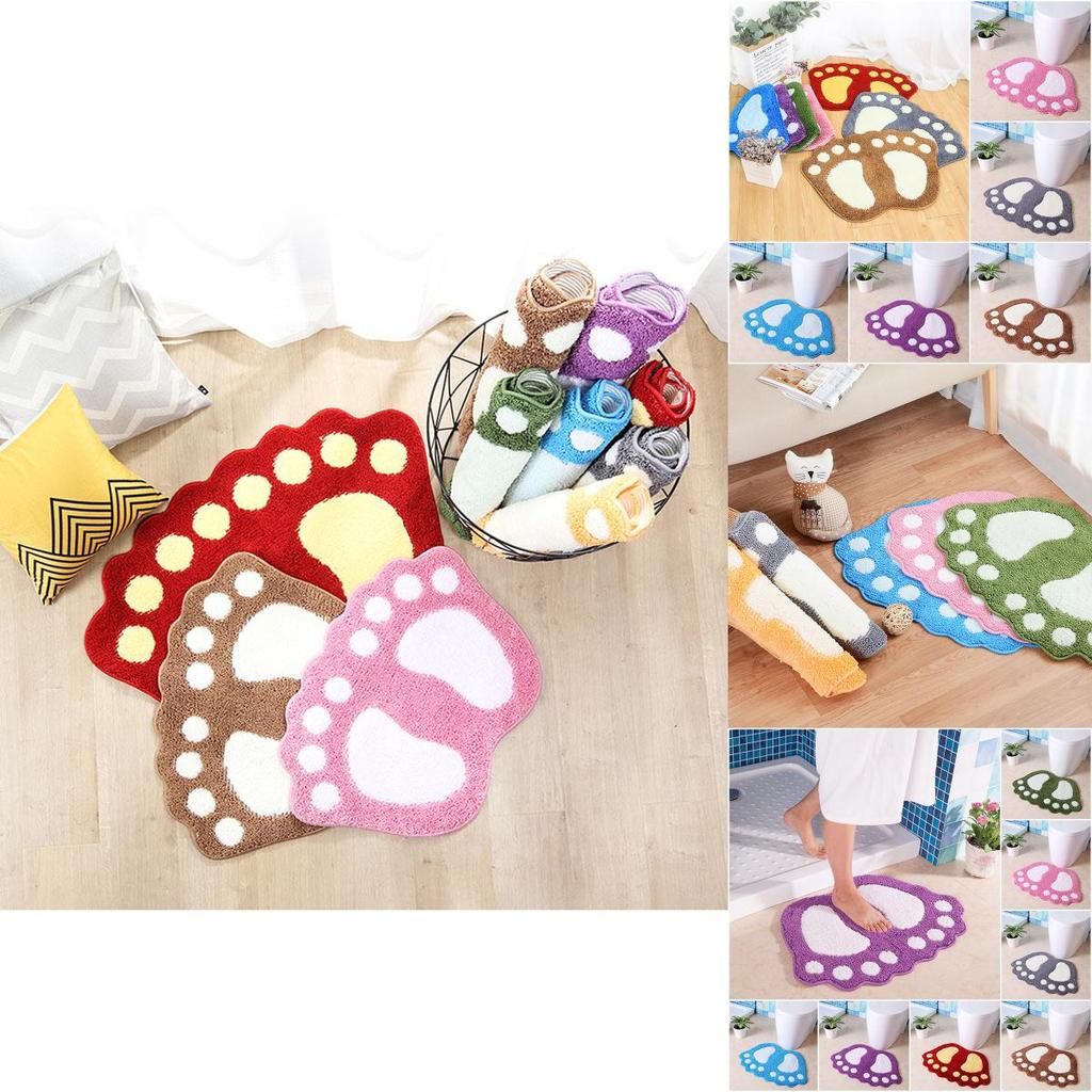 Absorbent Foot Nonslip Shape Bath Bathroom Bedroom Floor Shower Soft Mat Rug