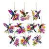 Hummingbird Christmas Ornaments 2D Acrylic Flying Bird Hanging Pendants For Christmas Tree Door Window Home Decor Ornament