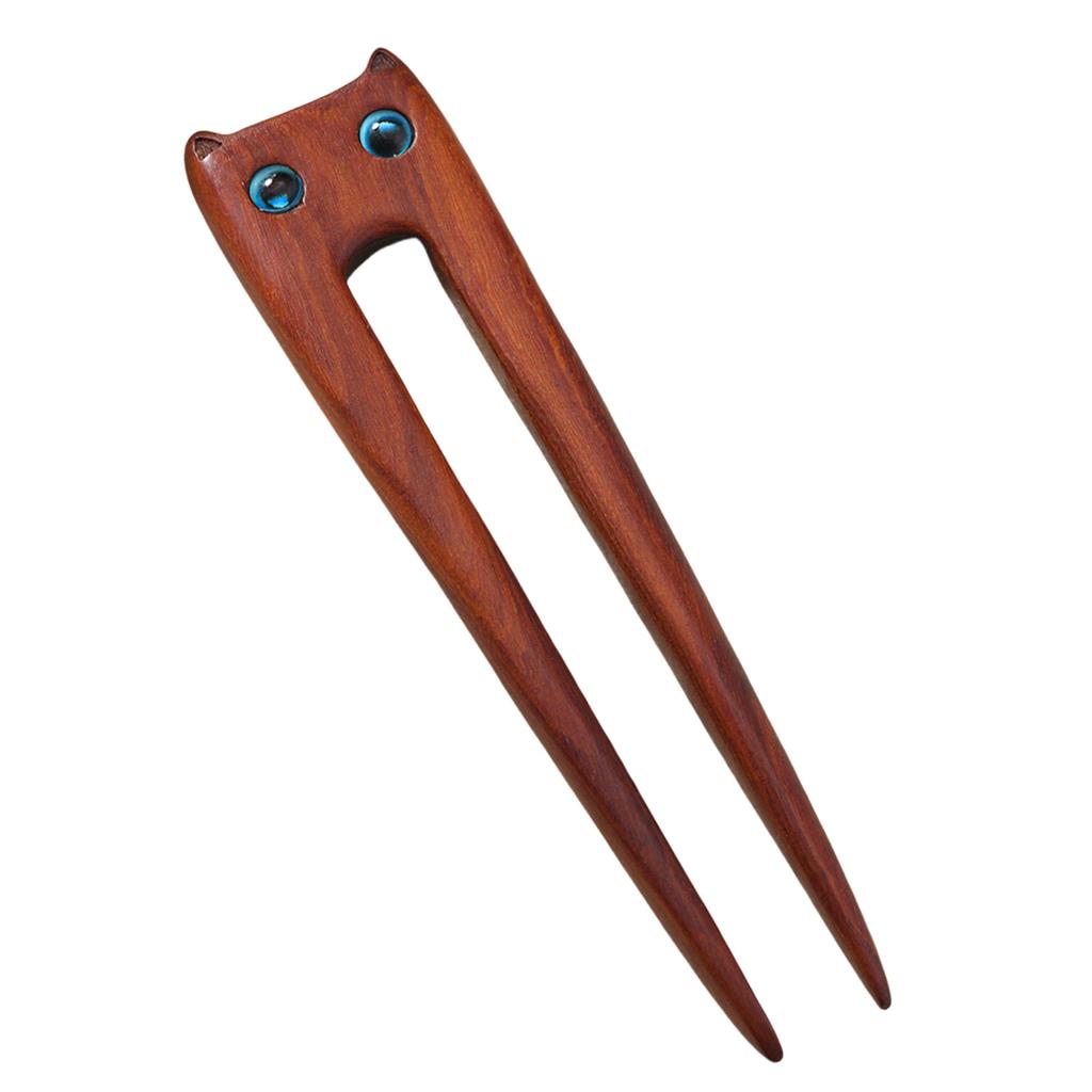 Wood Cats Hair Accessory Multifuntional Fashion Hair Jewelry Unique Cats Hairpin Wood Texture Suitable for Any Outfit