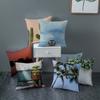 Modern Simple Landscape Car Print Sofa Pillow Cushion Cover Home Soft Furnishings