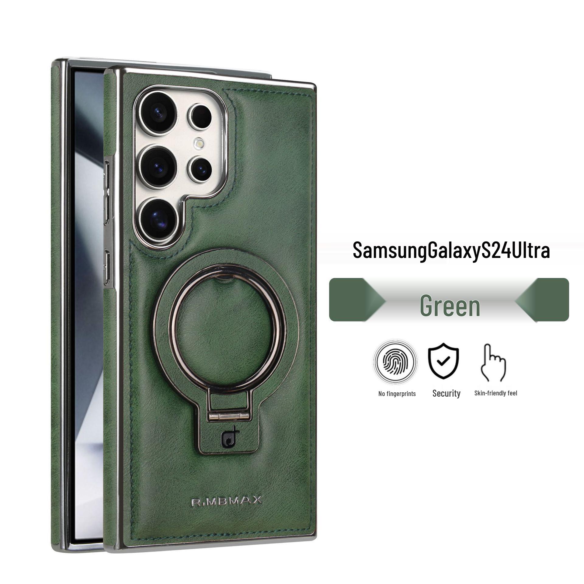 Samsung S26 Ultra Leather Magnetic Stand & Drop-proof Racket Case S26 Ultra зелёный