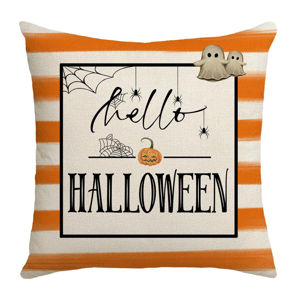 New Halloween Letter Print Pillow Case Sofa Cushion Bedroom Bedside Backrest Nap Pillow Case