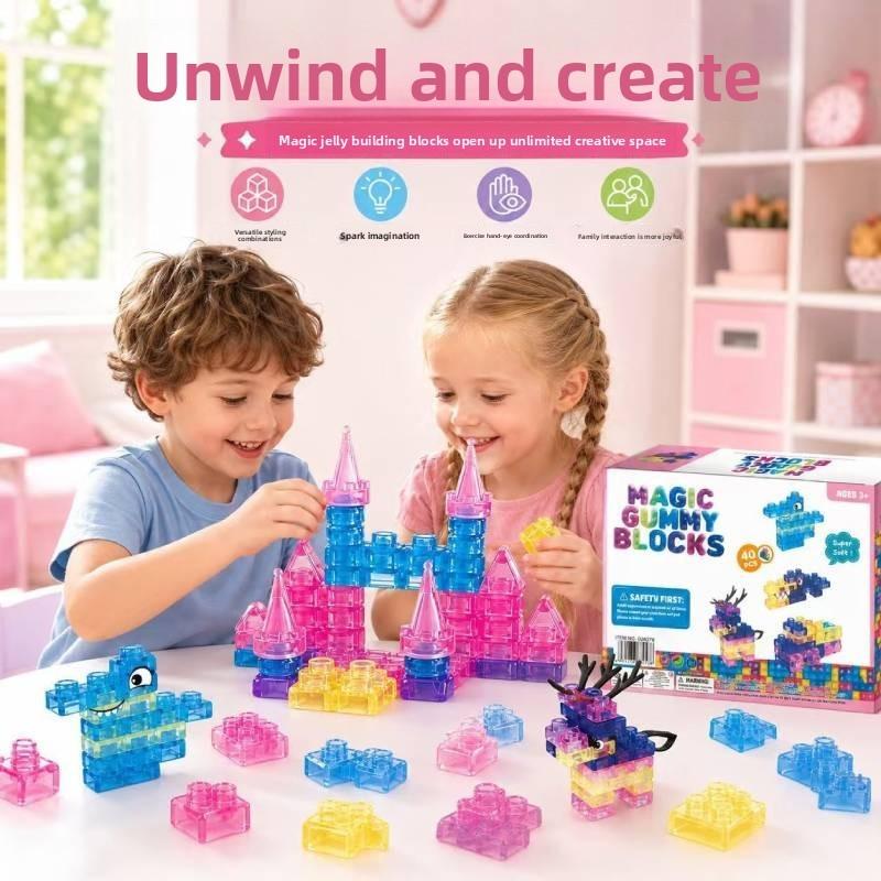 Schloss-Gelee-Baustein-Set mit weichem Silikon für pädagogisches Spiel und Stressabbau für Kinder