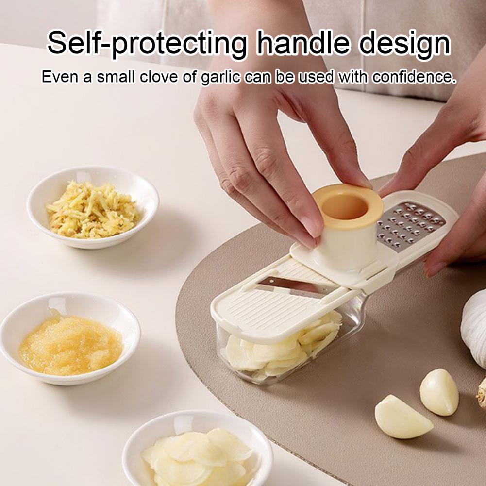 3-in-1 Groentesnijder Rasp Roestvrij Staal Voedselsnijder Snijmachine met Handbeschermer Julienne Puree Groente Voorbereidingsgereedschap
