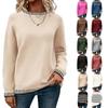 Women's Casual Crewneck Pullover Sweater Long Sleeve Top for Fall Winter Everyday Wear