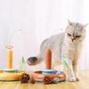 Interaktives Katzenspielzeug für Hauskatzen, automatisches Feder-Übungsspielzeug für Haustiere, 360 ° drehbare Feder- und Trackbälle mit Glockenspielzeug