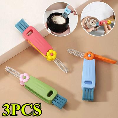 Flower Cup Cover Brush Cup Mouth Groove Gap Cleaning Brush Three-in-one Water Cup Brush Cleaning Bottle Straw Brush