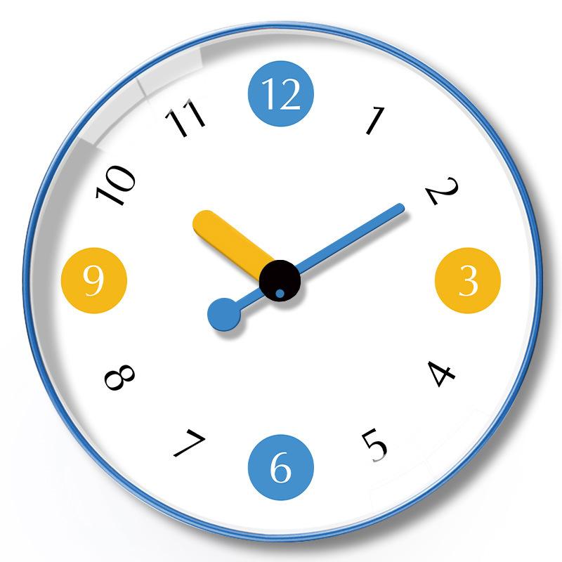 

12-дюймовые 30 см простые скандинавские часы для гостиной, креативные и интересные акриловые кварцевые часы для спальни, настенные часы 12 inch ET012 blue frame acrylic needle A