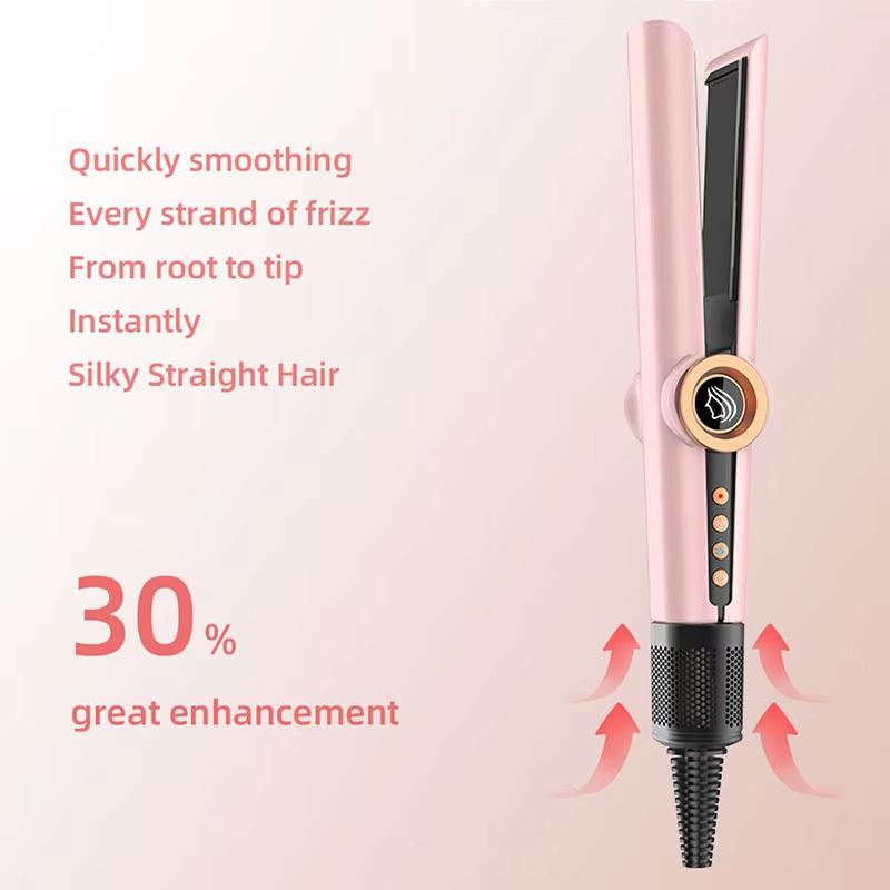 2-in-1 Hair Care Tool: Short Hair Straightening & Curling Comb with Temperature Control