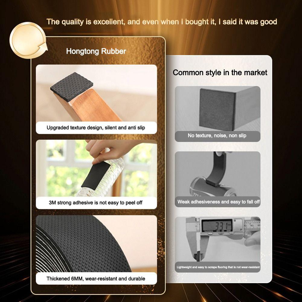 Self Adhesive Furniture Leg Pad Sofa Chair Bumper Damper Rubber Strip Tape Table Feet Mats