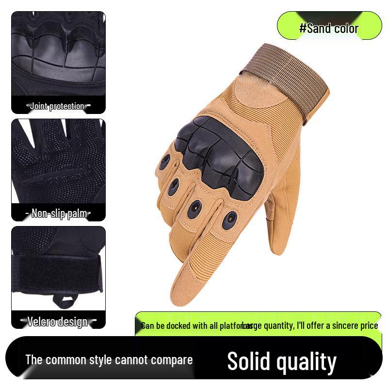 Men's Full-Finger Outdoor Tactical Gloves - Cut-Resistant, Wear-Resistant for Motorcycle Riding & Combat