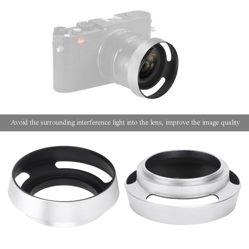 2Pcs Aluminium Alloy Hollow Out Lens Hood 40.5 Mm for Leica Camera Silver