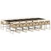 Vidaxl 13-Cz. Garden Furniture Set With Cushions, Beige, Poly Rattan
